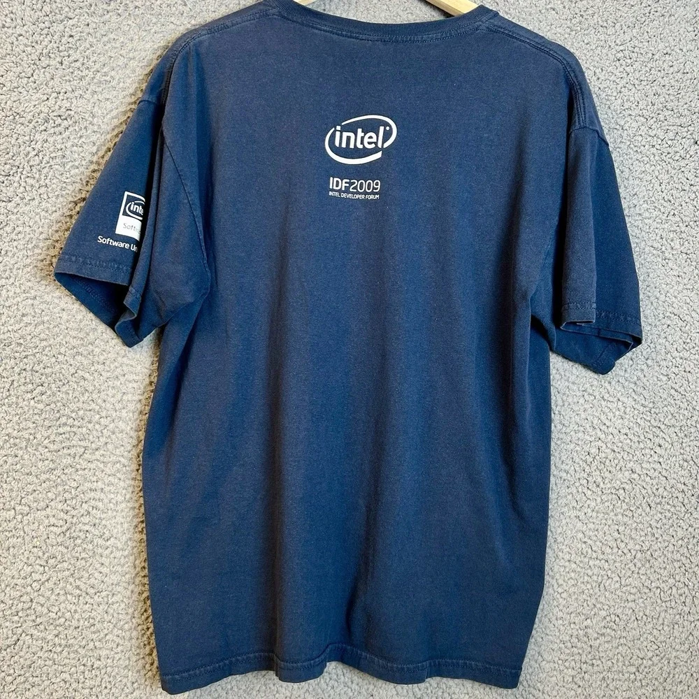 Vintage Intel Developer Forum T-Shirt Mens Large Software Unleashed Tech Wear